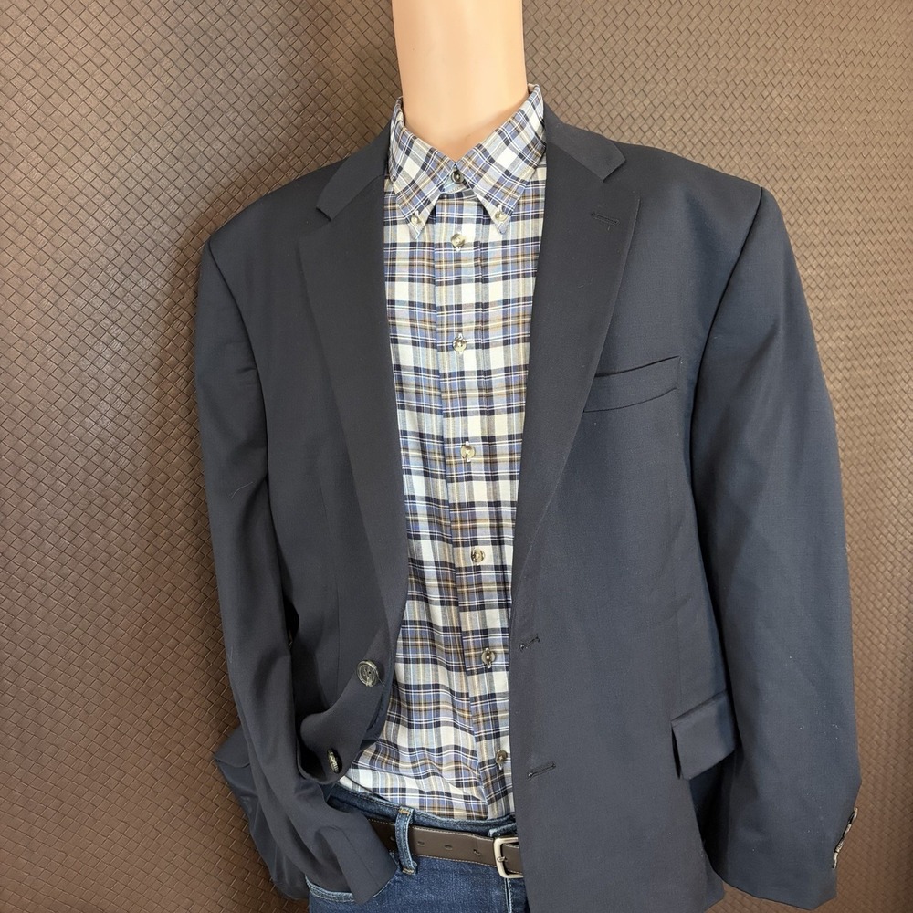 LRL Ralph Lauren Men's Black Wool Classic Blazer Sport Coat Jacket Vintage 48L